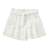 Monnalisa Short Tinta Unita con Paillettes per Bambina 71E406 BIANCO MONNALISA 
