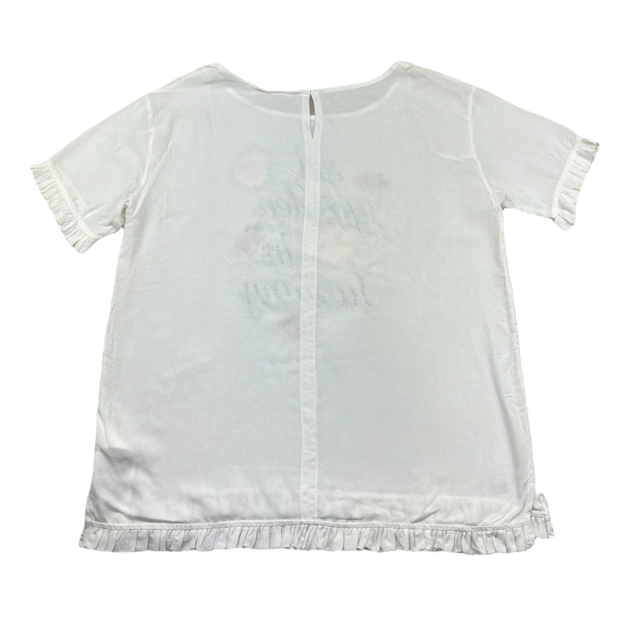 Monnalisa Maxi T-Shirt Tinta Unita con Stampa per Bambina 791610A5 BIANCO MONNALISA 