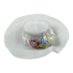 Monnalisa Cappello Paglia Tinta Unita con Applicazioni per Bambina 795010 BIANCO MONNALISA 