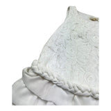 Monnalisa Abito Giromanica Tinta Unita con Ricami per Bambina 795902 BIANCO MONNALISA 
