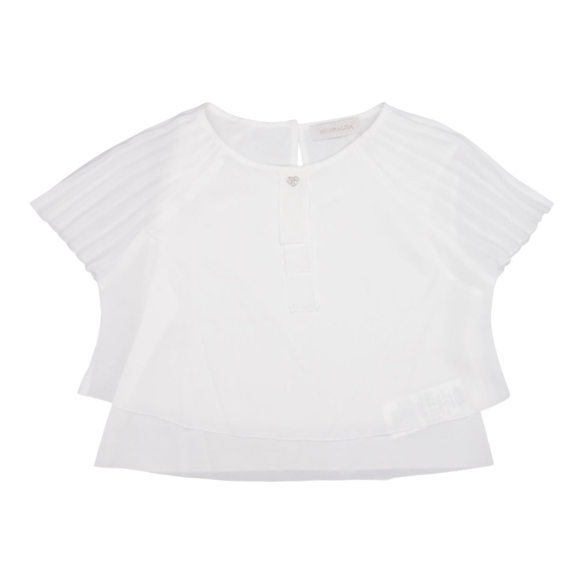 Monnalisa Camicia Mezza Manica Tinta Unita per Bambina 79E610 BIANCO MONNALISA 