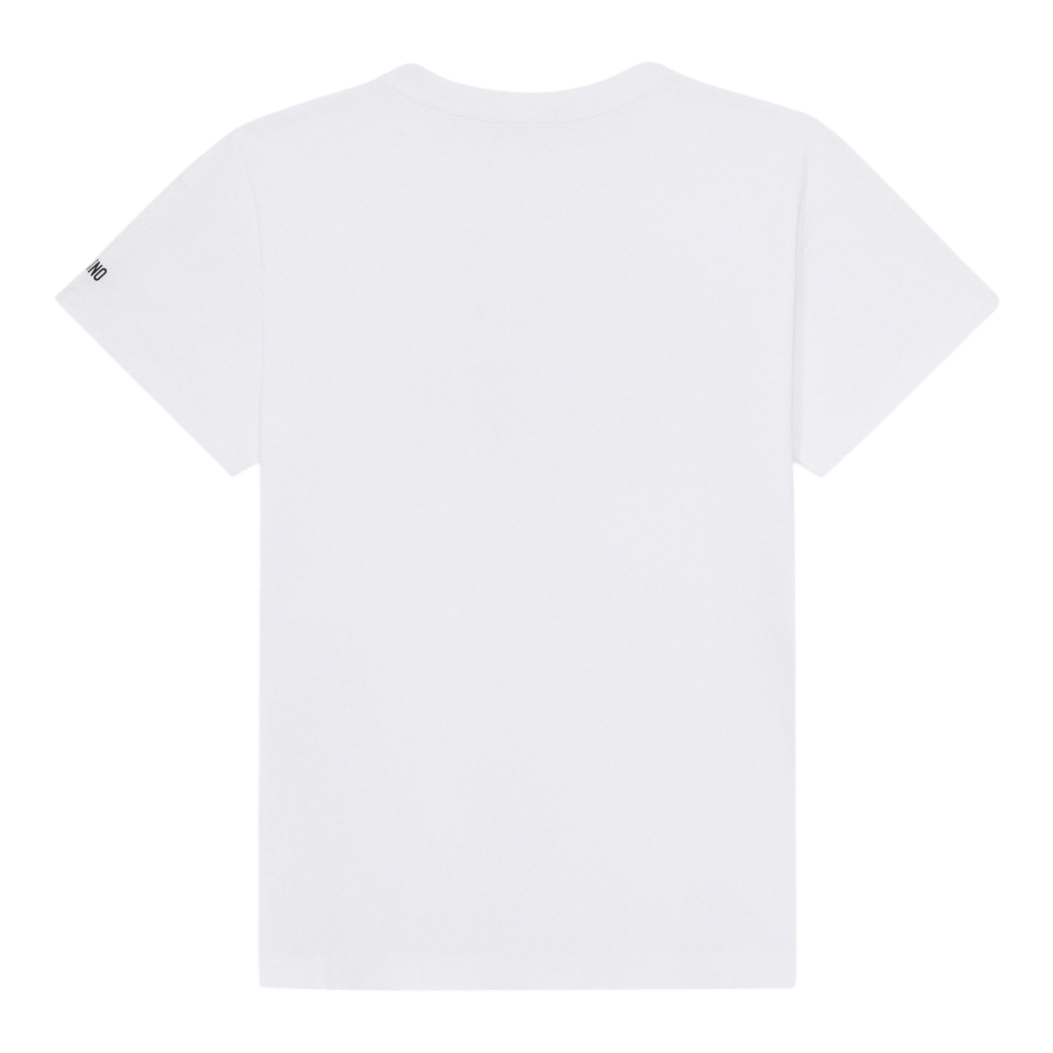 Moschino Abito Tinta Unita con Stampa per Bambina HAV0GQ BIANCO MOSCHINO 