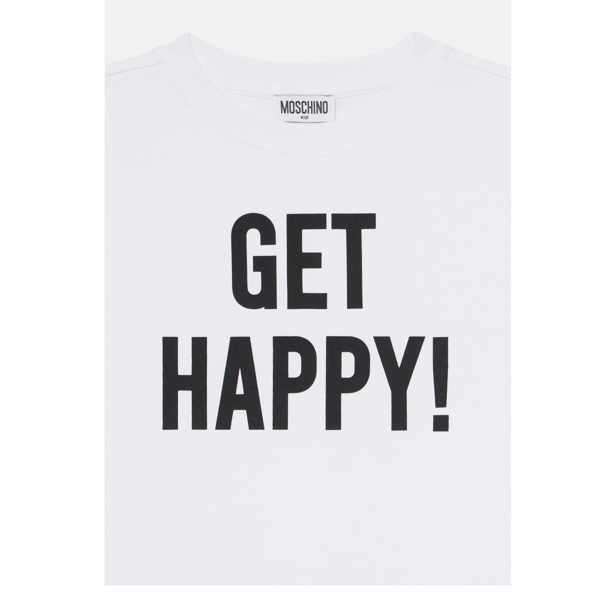 Moschino Abito Tinta Unita con Stampa per Bambina HAV0GQ BIANCO MOSCHINO 