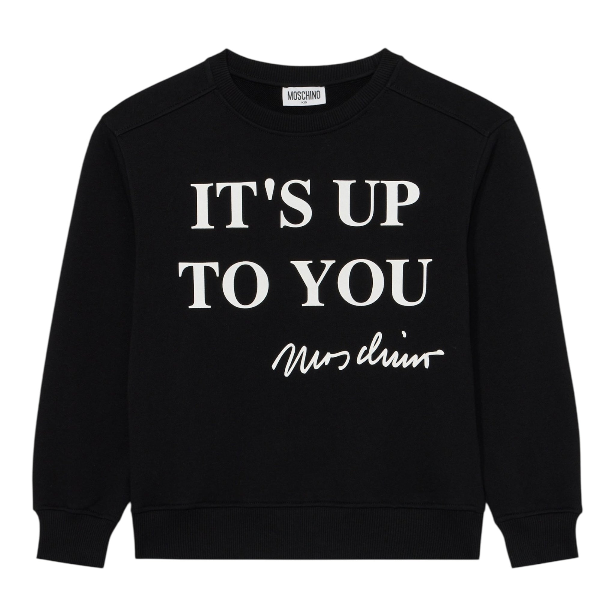 Moschino Felpa Chiusa Girocollo Tinta Unita per Bambino HDF06B NERO MOSCHINO 