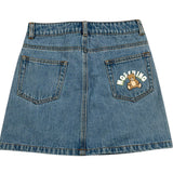 Moschino Gonna In Denim Tinta Unita con Girovita Regolabile per Bambina HDJ044 AZZURRO MOSCHINO 