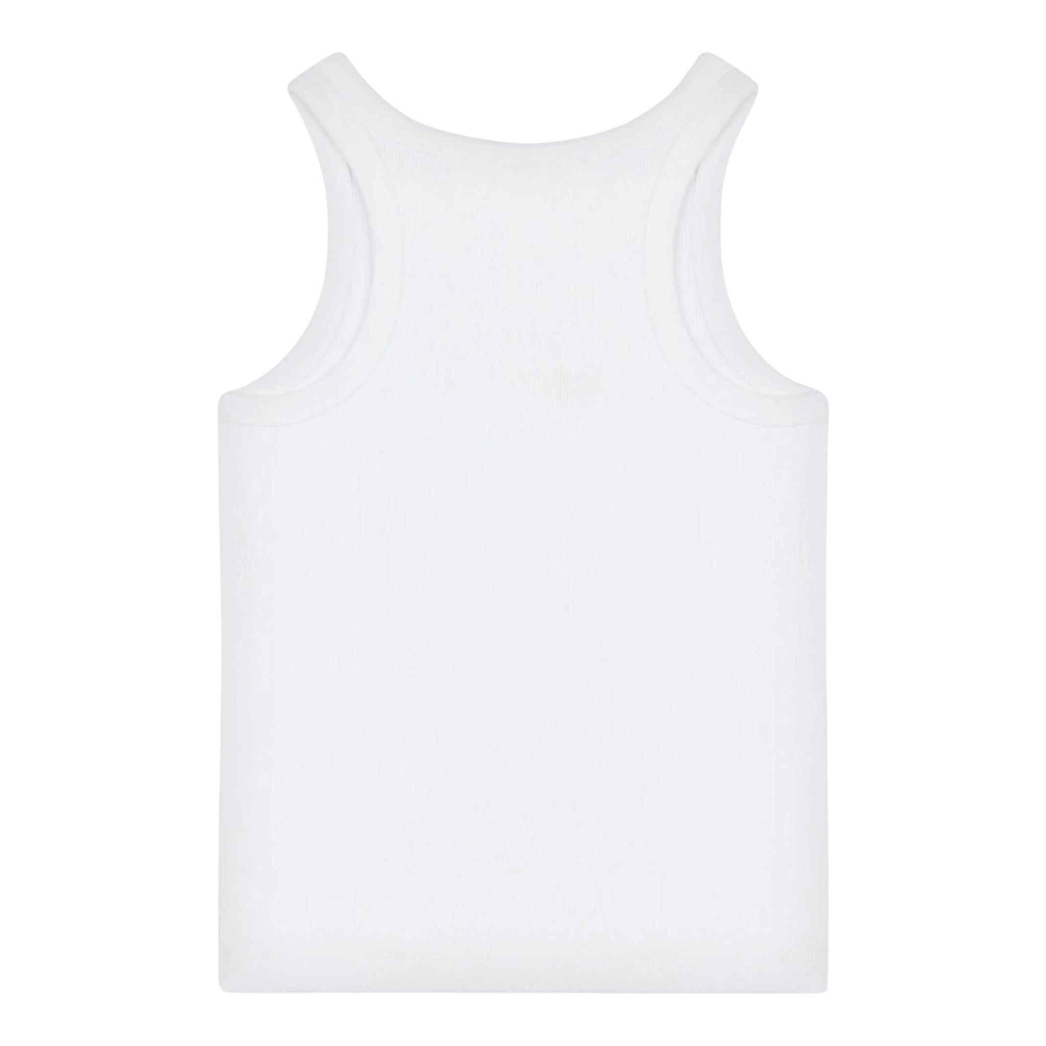 Moschino Canotta Girocollo Tinta Unita con Ricamo Logo per Bambina HDM06 BIANCO MOSCHINO 