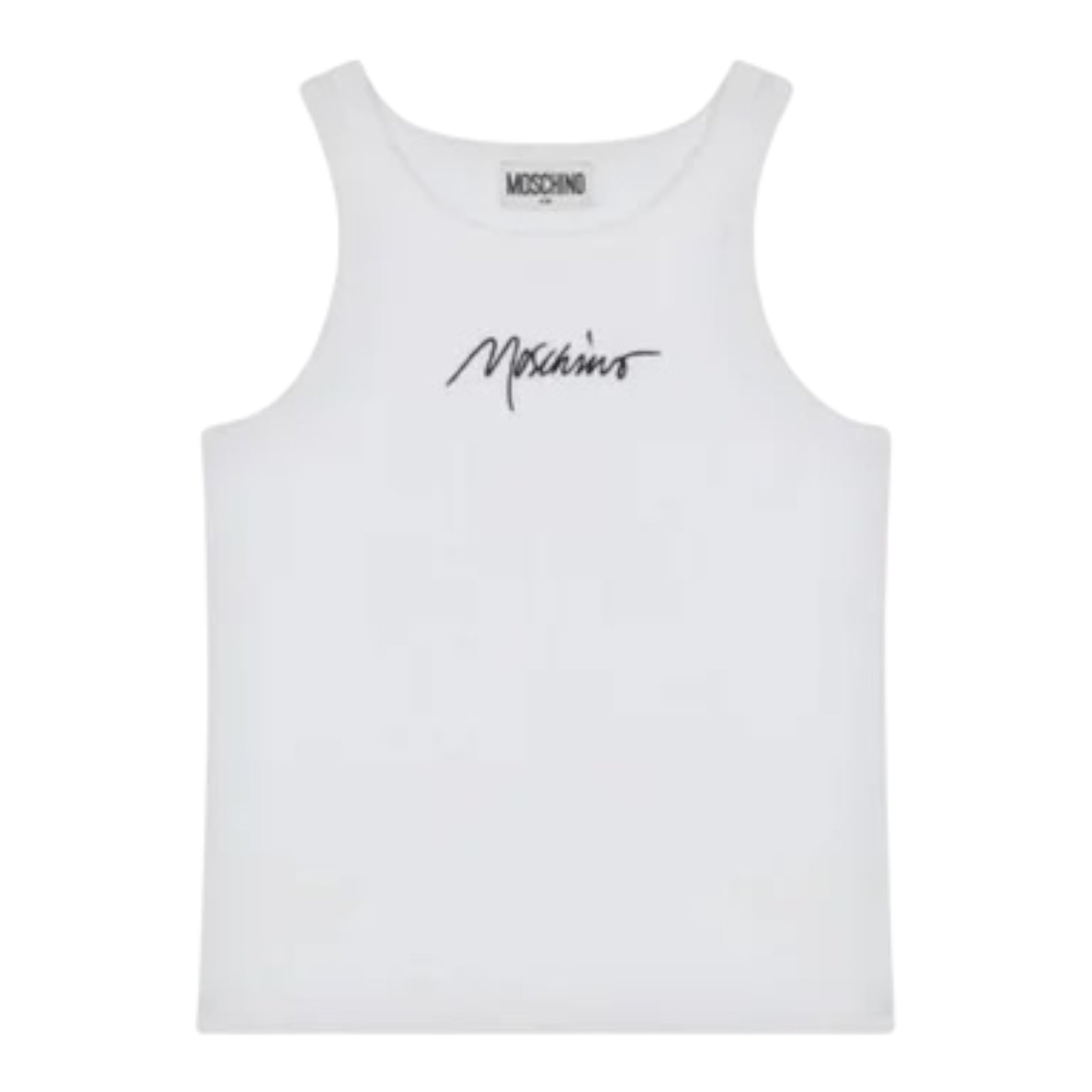 Moschino Canotta Tinta Unita A Costine per Bambina HDM06M BIANCO MOSCHINO 