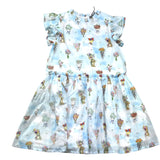 Moschino Abito Tinta Unita con Stampa per Bambina HDV0HH AZZURRO MOSCHINO 