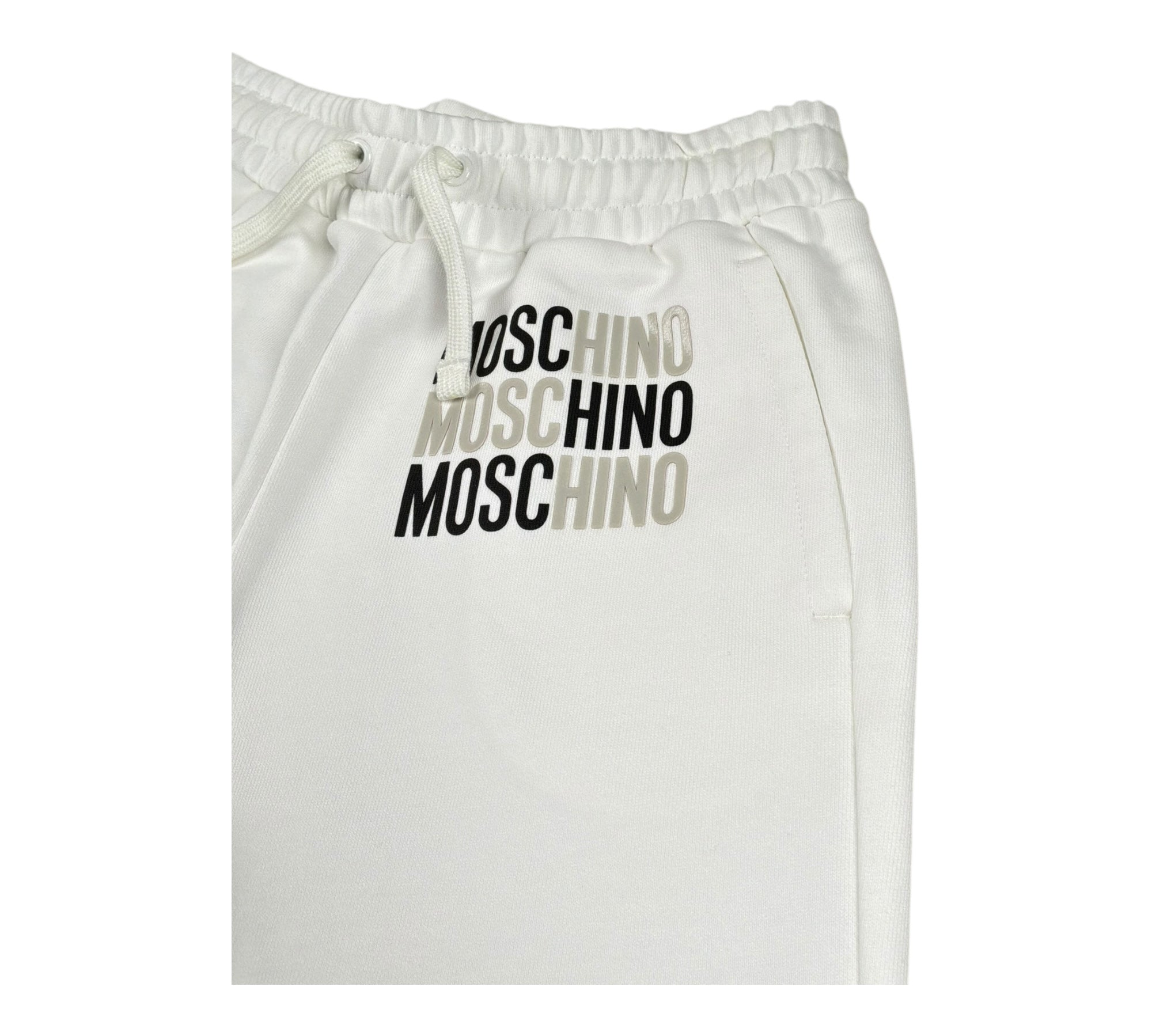 Moschino Pantalone Tuta Tinta Unita con Logo per Bambino HMP07C BIANCO MOSCHINO 