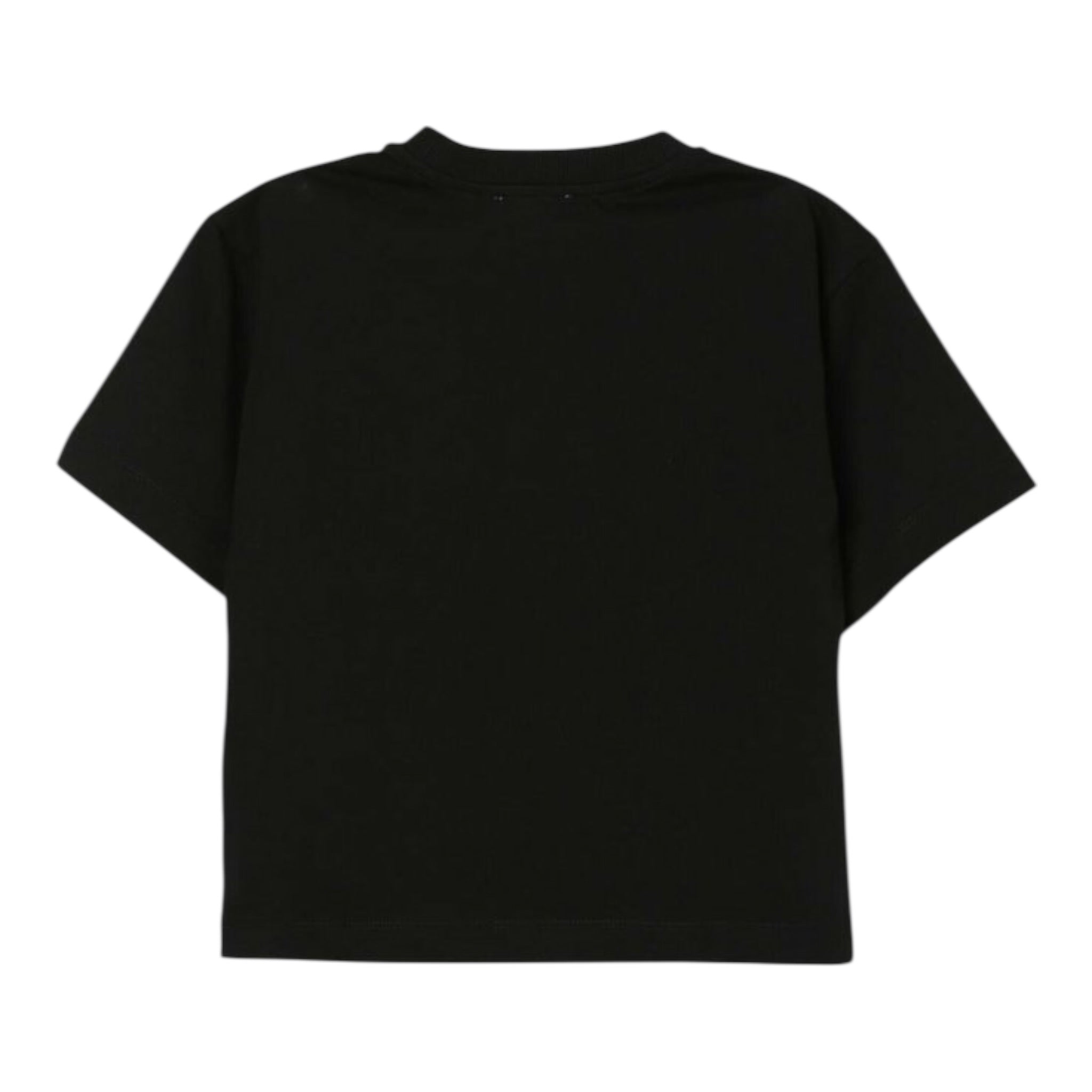Moschino T-Shirt Girocollo tinta unita con Stampa Nero per Bambino HUM054 NERO MOSCHINO 
