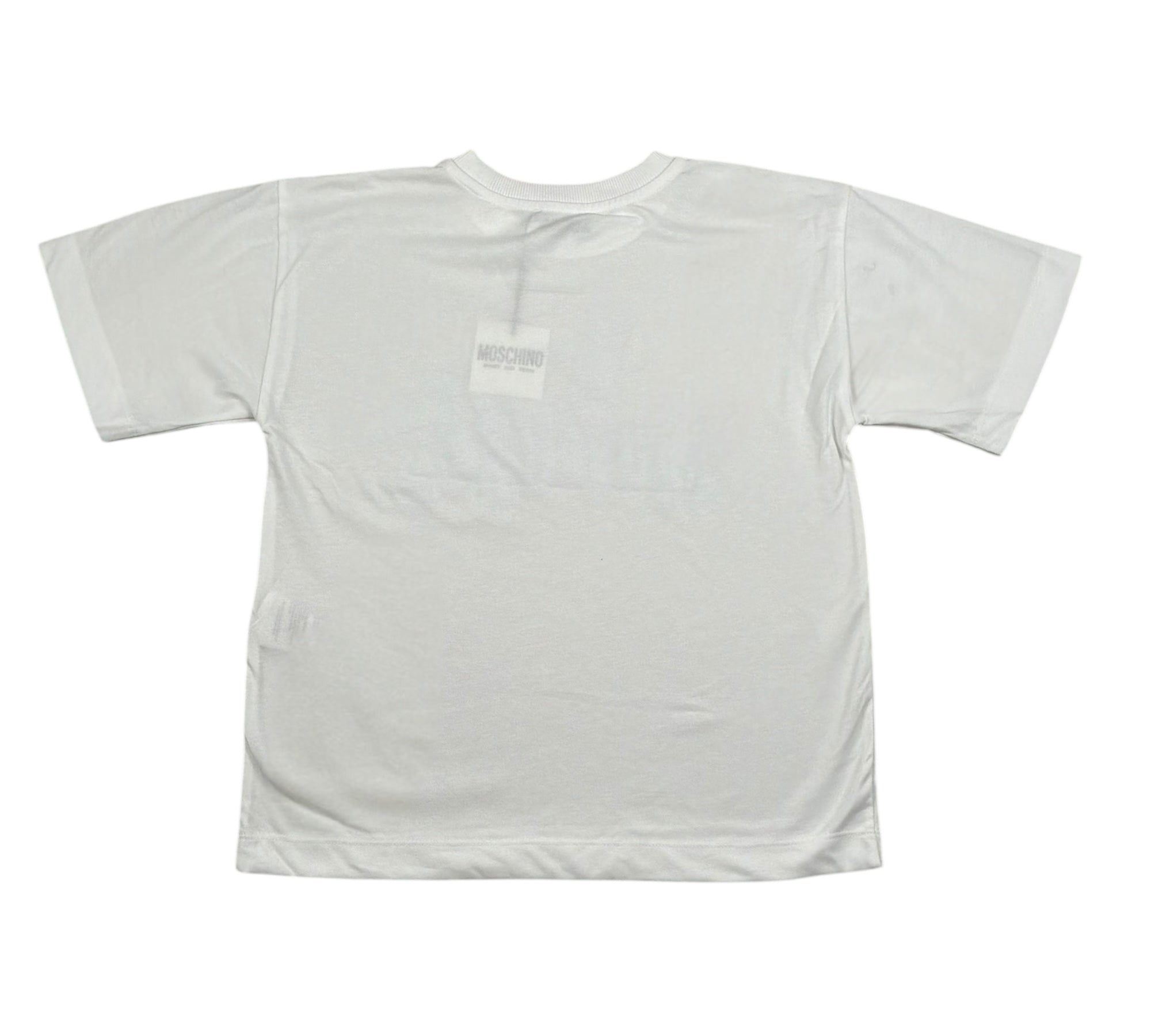 Moschino T-Shirt Girocollo Tinta Unita con Logo per Bambino HUM05K BIANCO MOSCHINO 