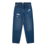 Moschino Jeans Tinta Unita con Elastico In Vita per Bambino HUP089 BLU MOSCHINO 