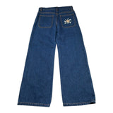Moschino Jeans Tinta Unita Modello A Palazzo per Bambina HUP08V BLU MOSCHINO 