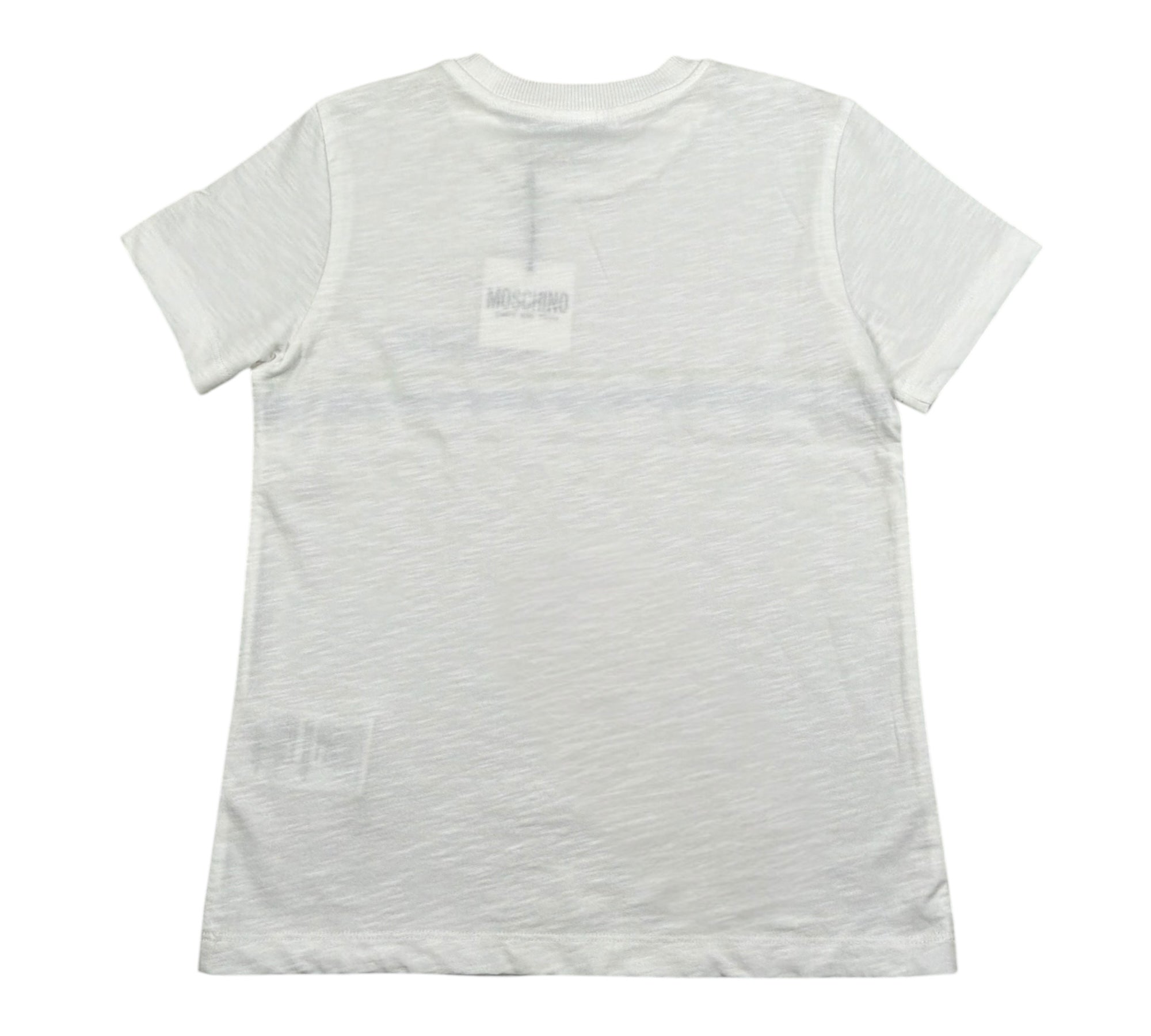 Moschino T-Shirt Girocollo Tinta Unita con Logo per Bambino HVM059 BIANCO MOSCHINO 