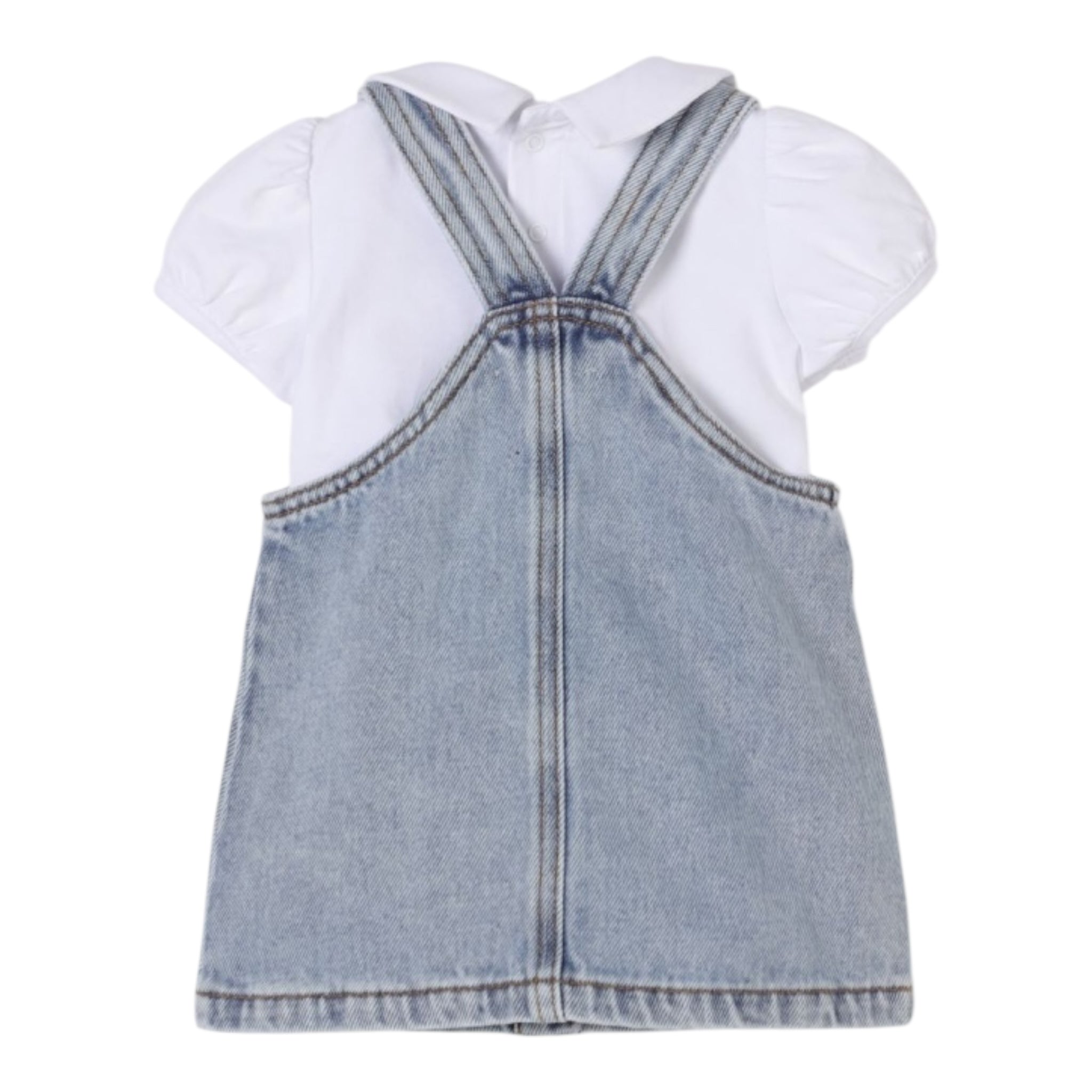 Moschino Completo 2 Pezzi T-Shirt-Salpette In Denim per Neonata MDG019 BIANCO MOSCHINO 
