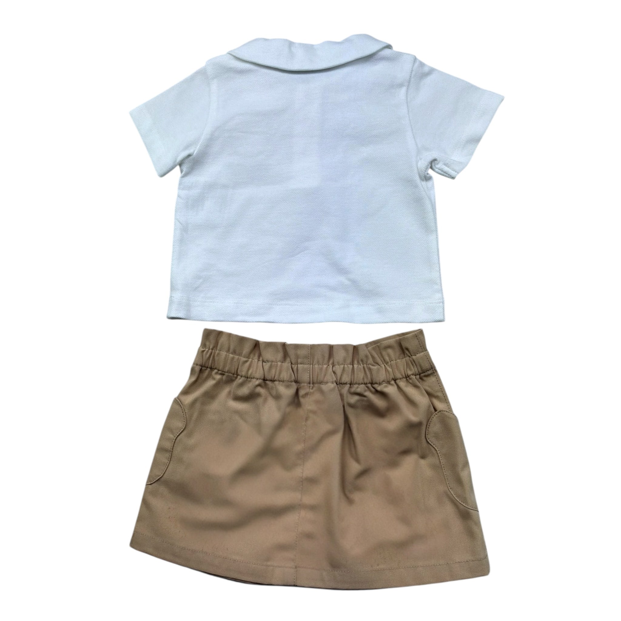 Moschino Completo 2 Pezzi Polo-Gonna per Neonata MDG01L BIANCO MOSCHINO 
