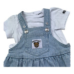 Moschino Completo 2 Pezzi T-Shirt-Salopette Bicolore per Neonata MDG01M BIANCO/AZZURRO MOSCHINO 