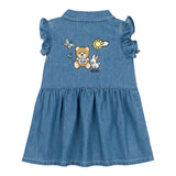 Moschino Abito Mezza Manica In Denim Tinta Unita per Neonata MDV08BX BLU MOSCHINO 