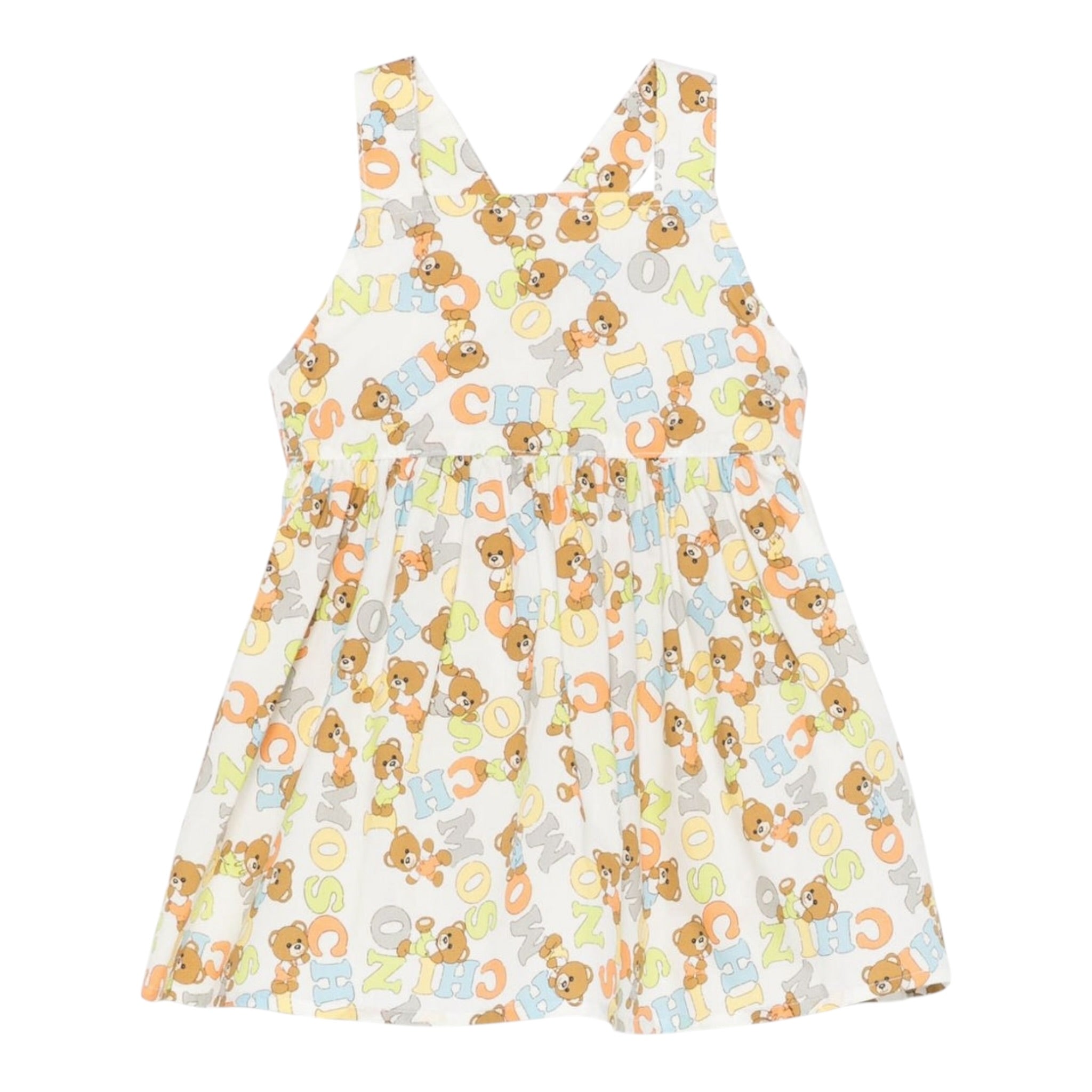 Moschino Abito Tinta Unita con Stampa per Bambina MDV0C1 BIANCO MOSCHINO 