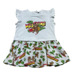 Moschino Abito Mezza Manica Tinta Unita con Fantasia per Neonata MDV0D7 BIANCO MOSCHINO 