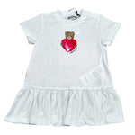 Moschino Abito Mezza Manica Tinta Unita con Stampa per Neonata MDV0DJ BIANCO MOSCHINO 