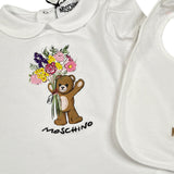 Moschino Set Pagliaccetto-Cappello-Bavetta per Neonata MDY01B BIANCO MOSCHINO 