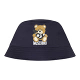Moschino Cappello Pescatore Tinta Unita con Logo per Neonato MMX057 BLU MOSCHINO 
