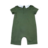 Moschino Pagliaccetto Mezza Manica Tinta Unita con Colletto per Neonato MNY03Y VERDE MOSCHINO 