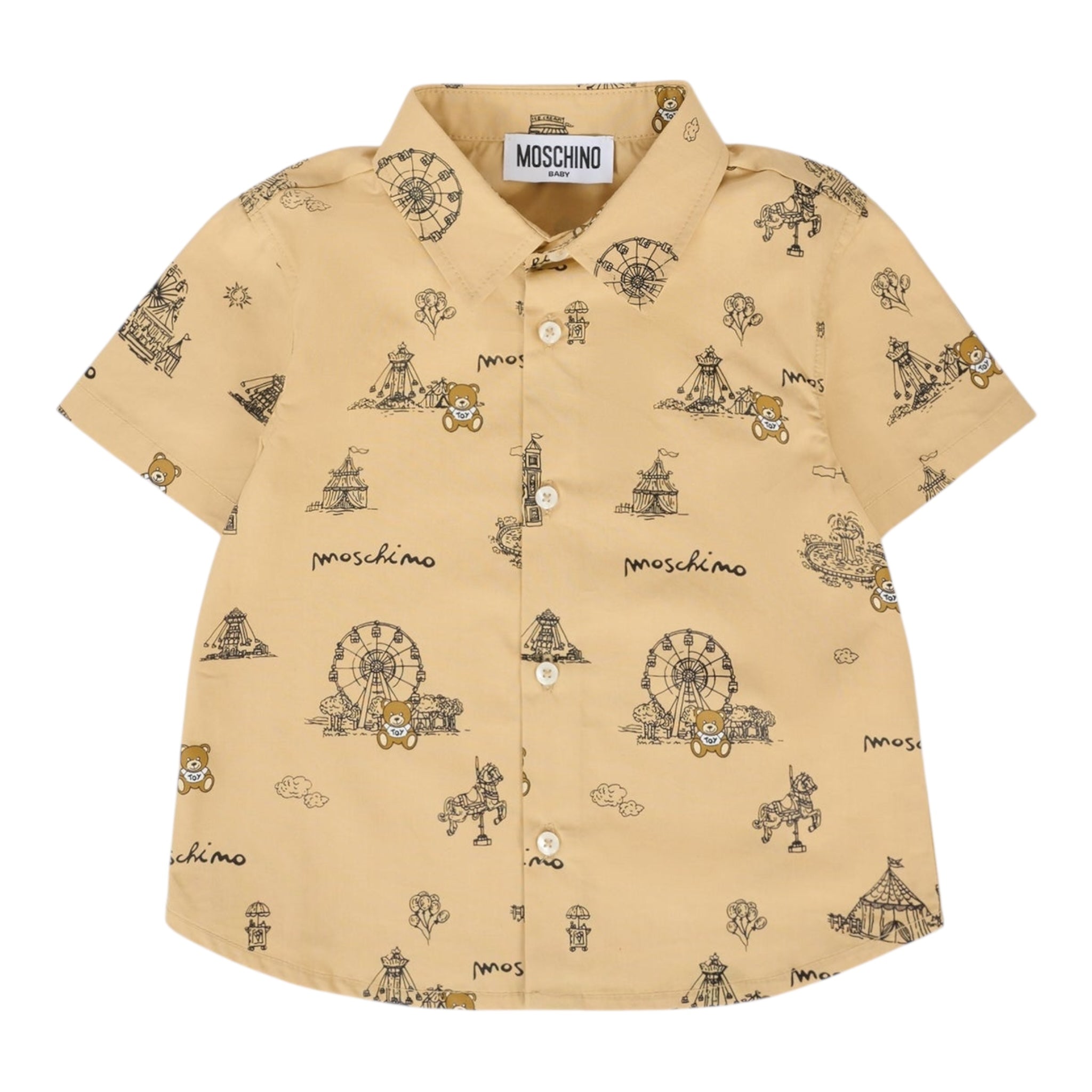 Moschino Camicia Tinta Unita con Stampa per Neonata MOC018 CAMMELLO MOSCHINO 