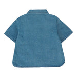 Moschino Camicia In Denim Tinta Unita Mezza Manica per Neonata MUC01F BLU MOSCHINO 