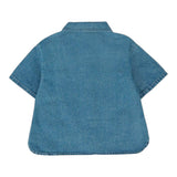 Moschino Camicia In Denim Tinta Unita Mezza Manica per Neonato MUC01FX BLU MOSCHINO 