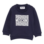 Moschino Felpa Chiusa Girocollo Tinta Unita con Stampe per Neonato MUF05U BLU MOSCHINO 