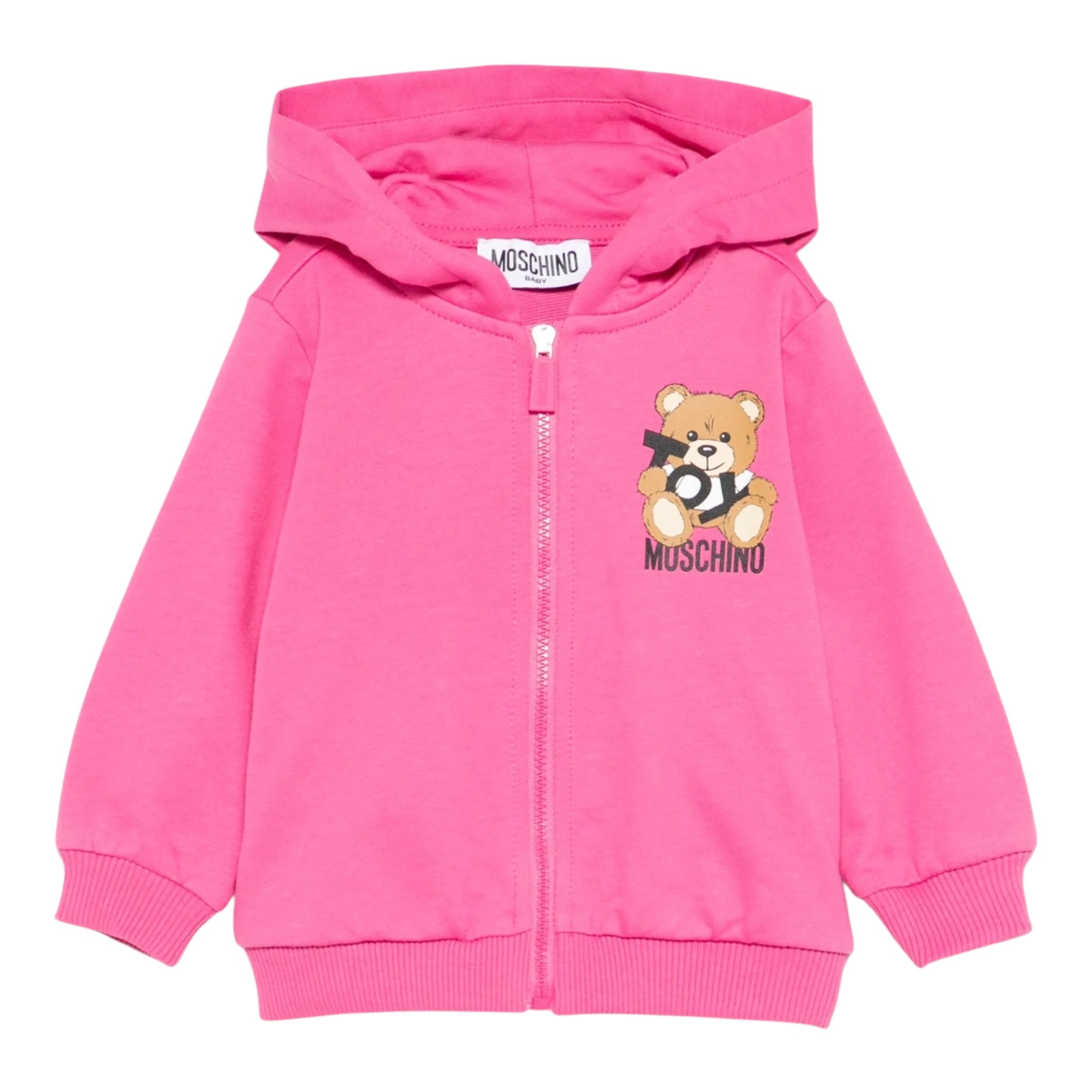 Moschino Felpa con Zip Ecappuccio Tinta Unita per Neonata MUF05XL FUXIA MOSCHINO 