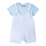 Moschino Completo 2 Pezzi T-Shirt-Salopette per Neonato MUG01I AZZURRO MOSCHINO 