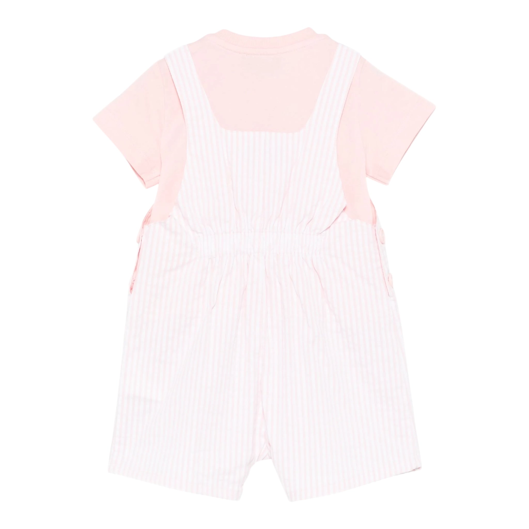 Moschino Completo 2 Pezzi T-Shirt-Salopette per Neonata MUG01L ROSA MOSCHINO 