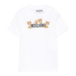 Moschino T-Shirt Girocollo Tinta Unita con Orso per Neonato MUM04AN BIANCO MOSCHINO 