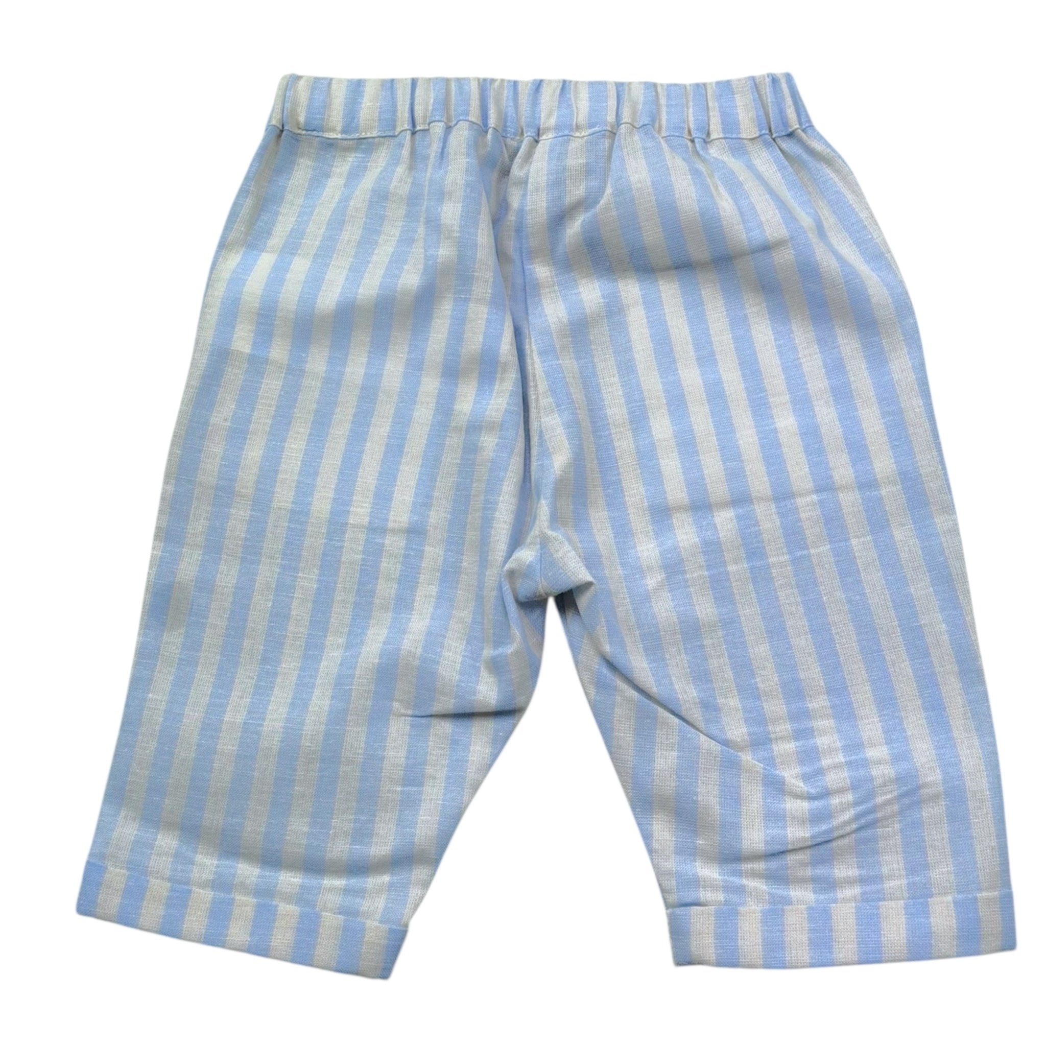 Moschino Pantalone Bicolore con Fantasia A Righe per Neonato MUP05U BIANCO/AZZURRO MOSCHINO 