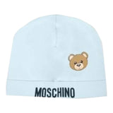 Moschino Cappello Tinta Unita con Stampa per Neonato MUX05A AZZURRO MOSCHINO 