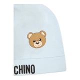 Moschino Cappello Tinta Unita con Stampa per Neonato MUX05A AZZURRO MOSCHINO 