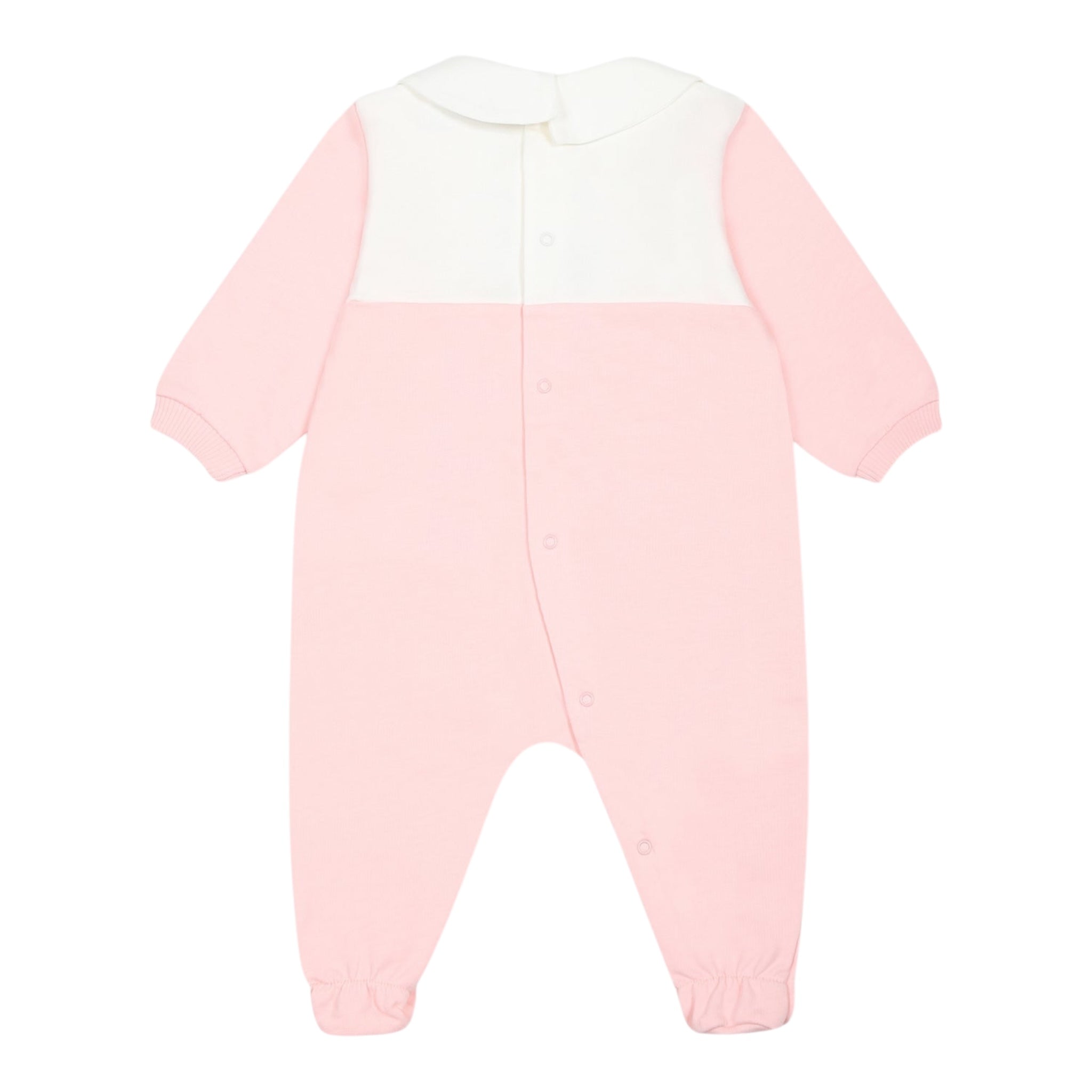 Moschino Tutina Bicolore con Stampa per Neonata MUY07F ROSA MOSCHINO 