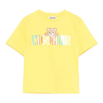 Moschino T-Shirt Girocollo Tinta Unita con Stampa per Neonato MU,04C GIALLO MOSCHINO 