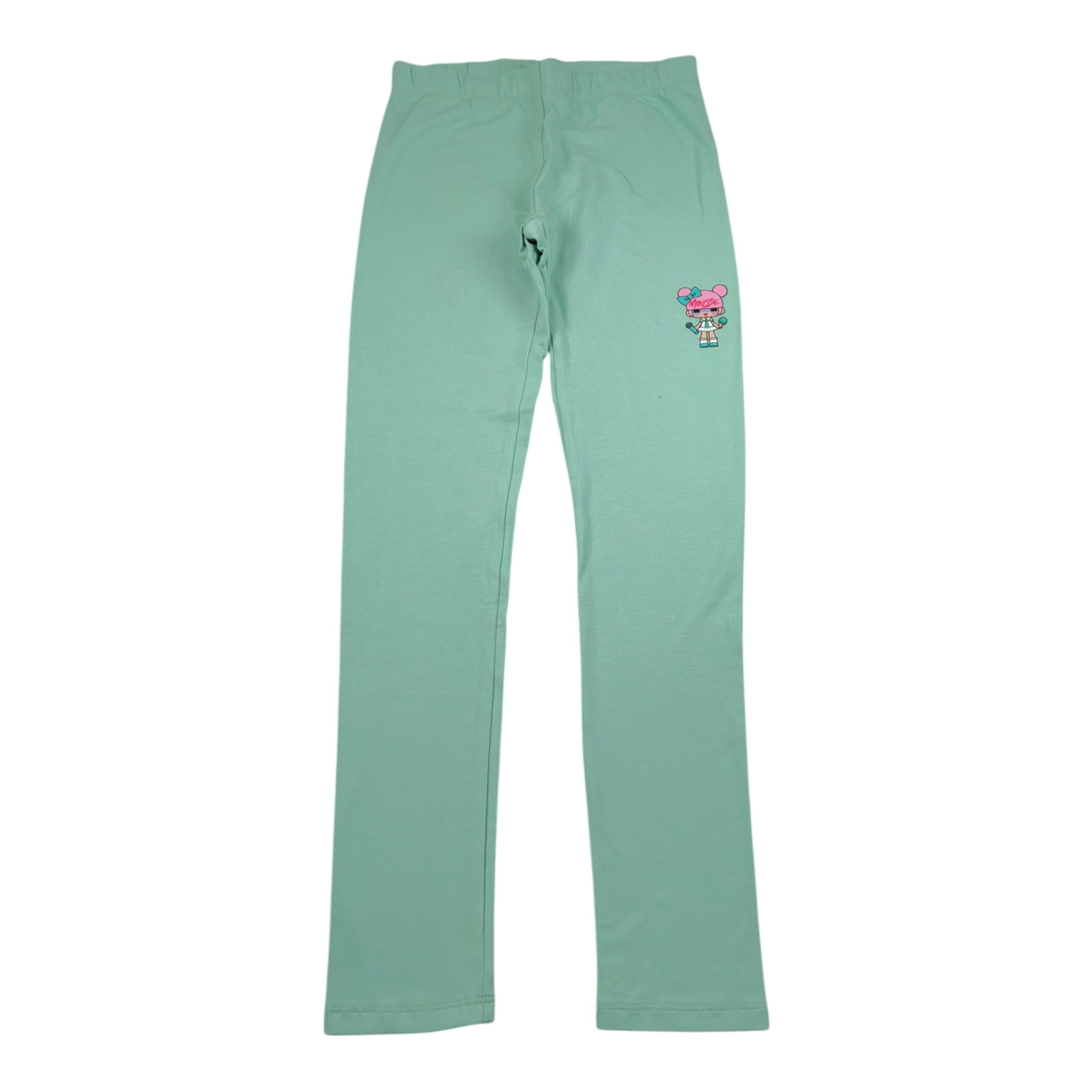 Mousse Leggins Tinta Unita con Stampa per Bambina DOLLMINT VERDE ACQUA MOUSSE 