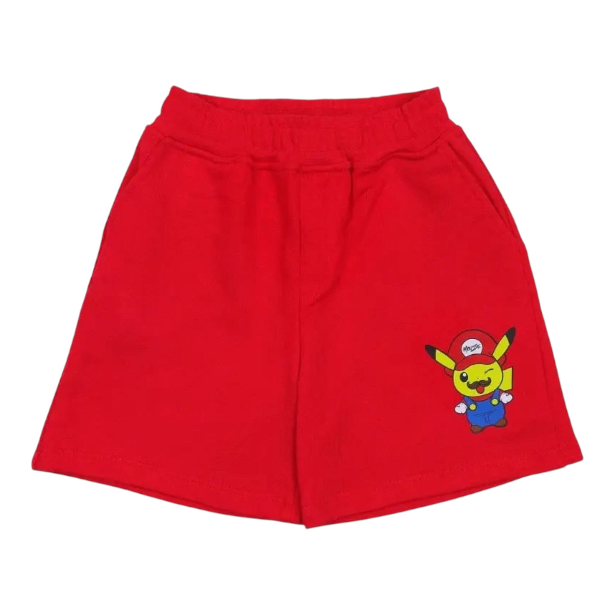 Mousse Bermuda Tinta Unita con Stampa per Bambino PIKAMARIOBB ROSSO MOUSSE 