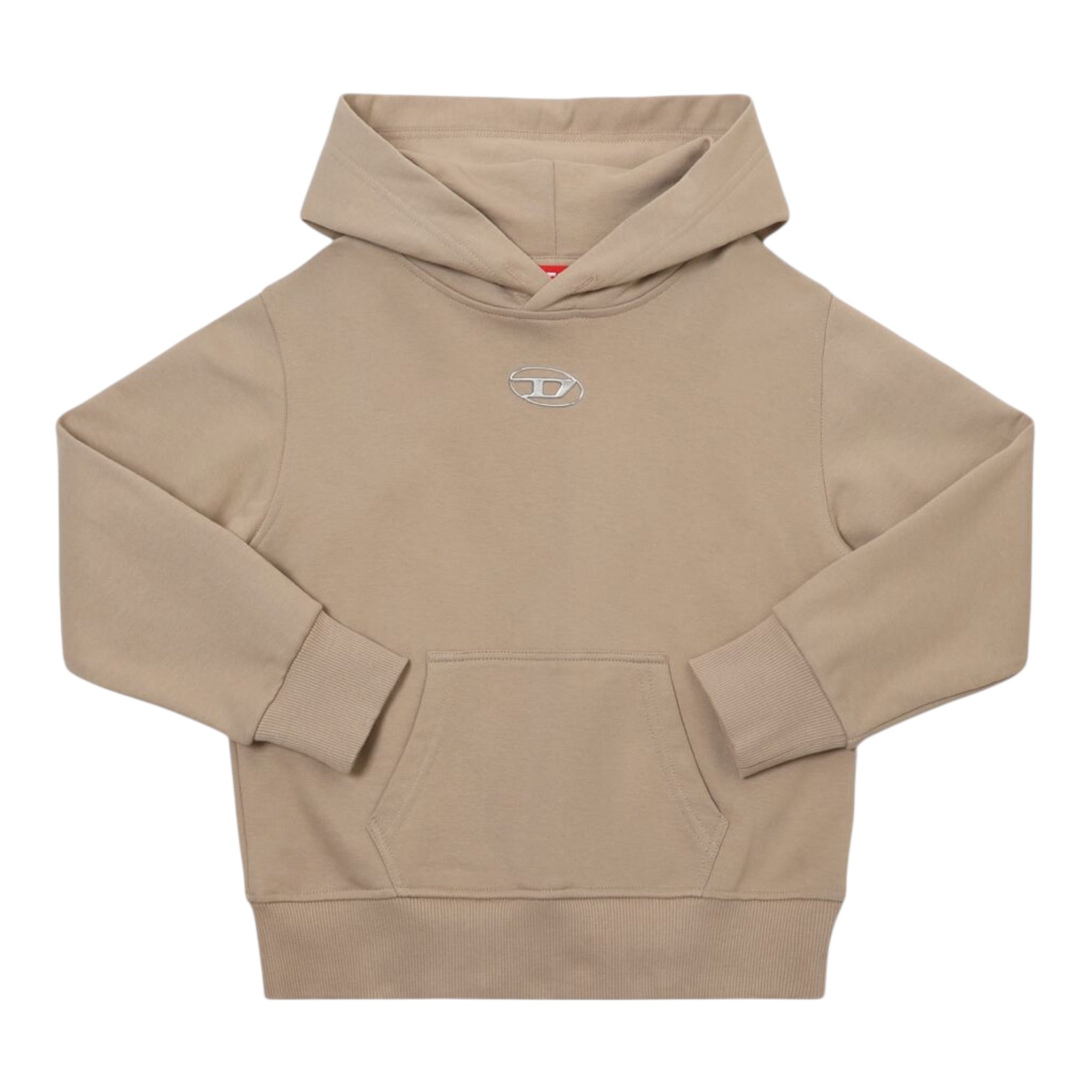 Msgm Felpa Chiusa con Cappuccio Tinta Unita con Stampa per Bambina J02025 BEIGE MSGM 