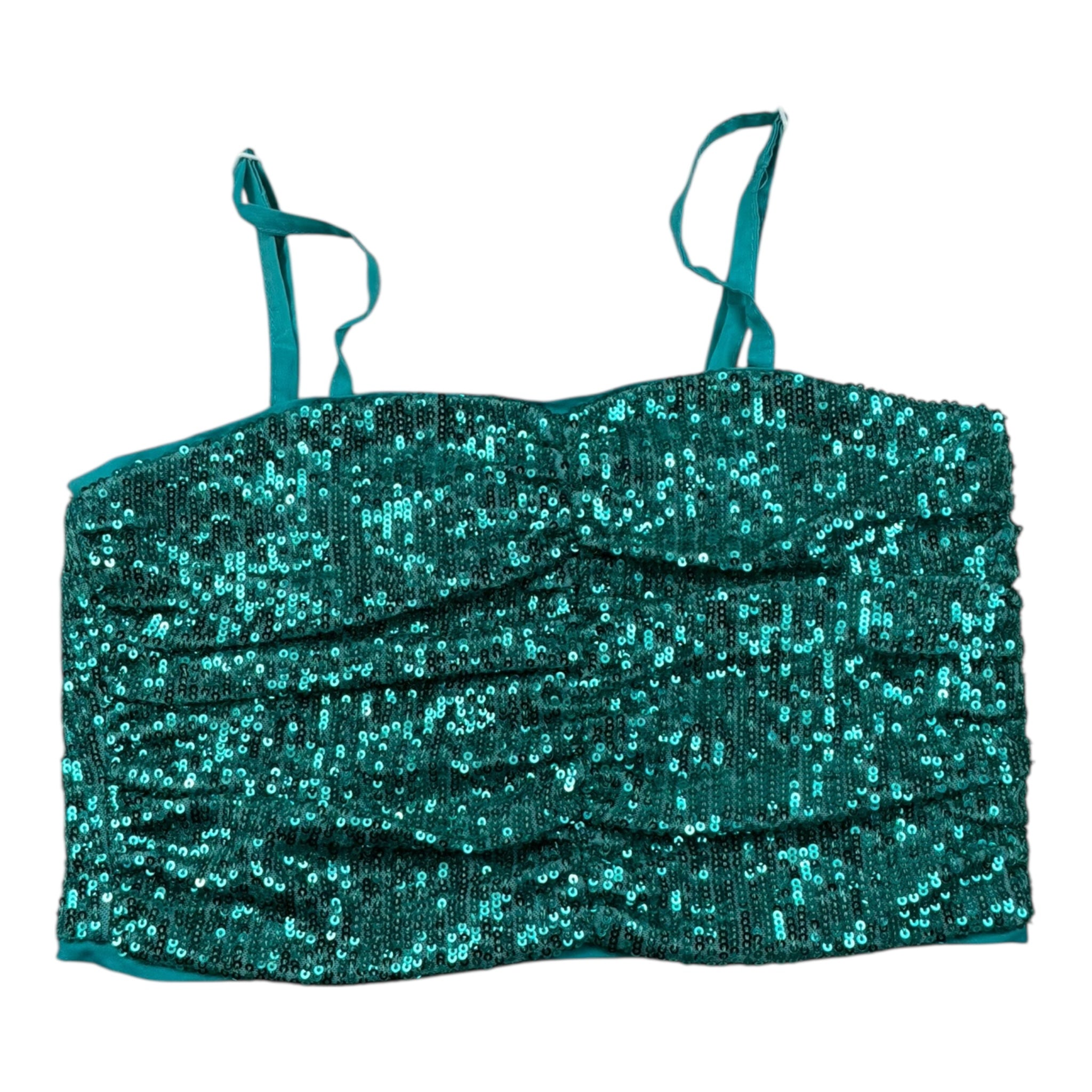 Naice Top Tinta Unita con Paillettes per Bambina 20061 VERDE ACQUA NAICE 
