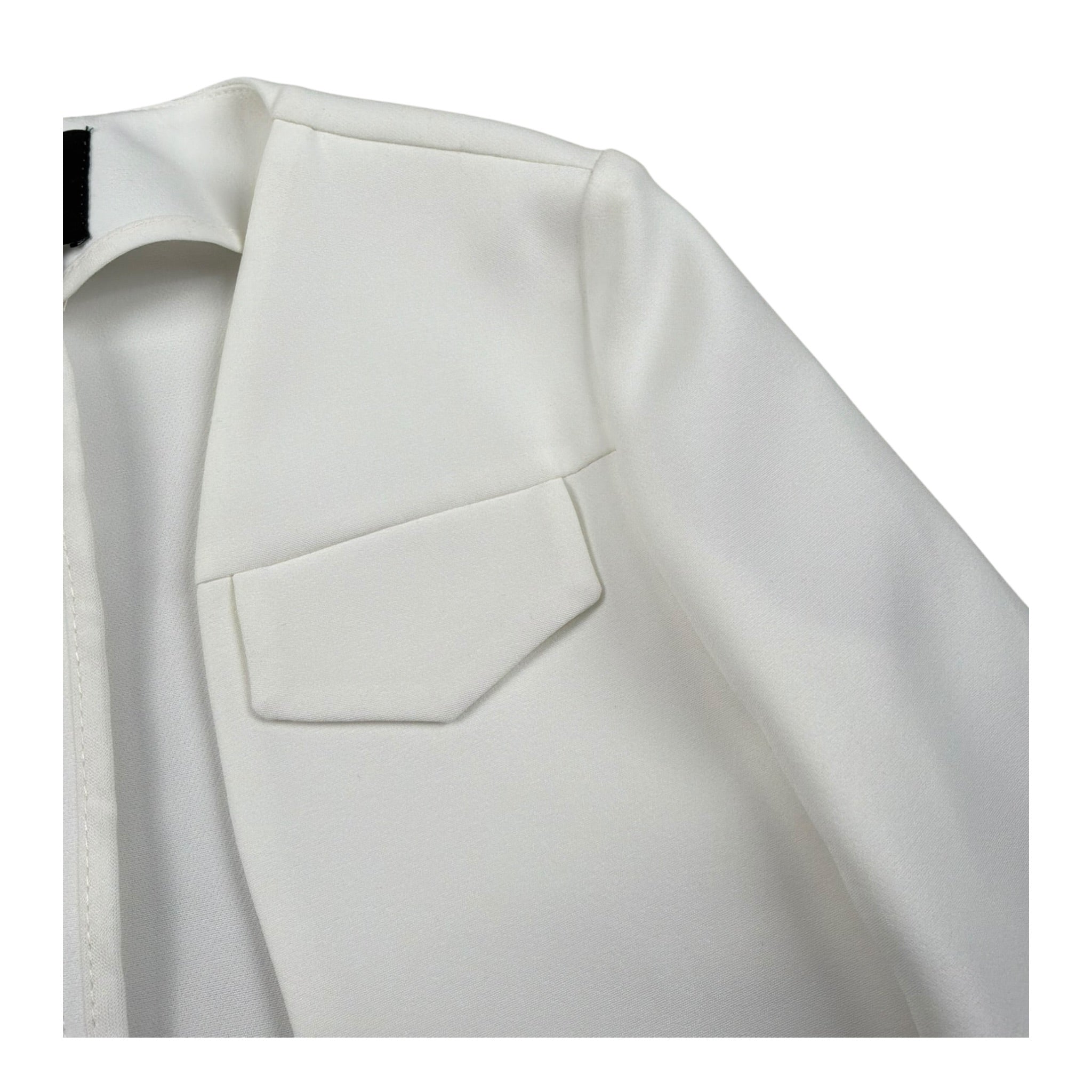 Naice Giacca Modello Crop Tinta Unita per Bambina 24102 BIANCO NAICE 