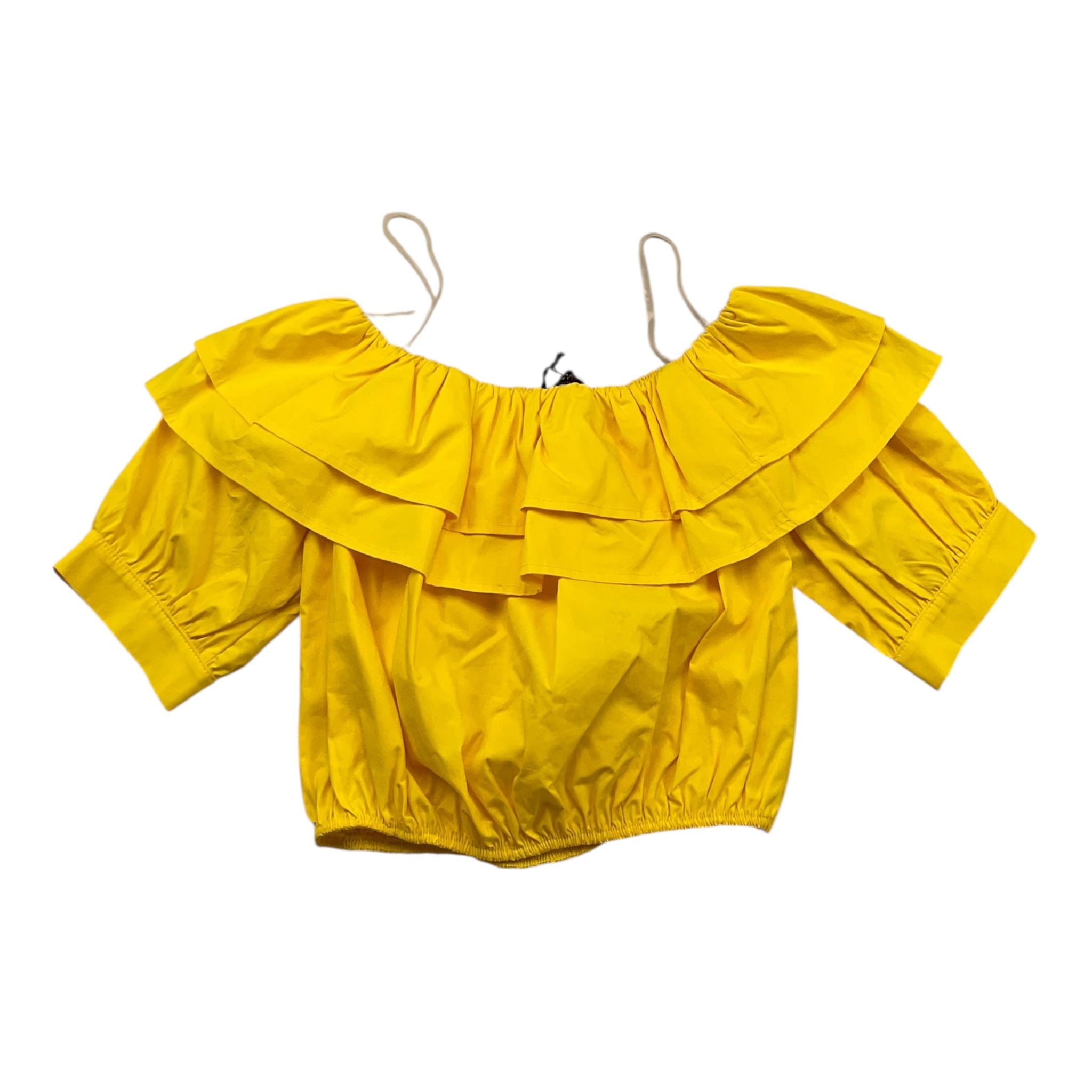 Naida Camicia Mezza Manica Tinta Unita per Bambina NACA152 GIALLO NAIDA 