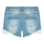 Name It Short In Denim tinta unita con Ricami Azzurro per Bambina 13197440 AZZURRO NAME IT 