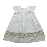 Nanan Abito Mezza Manica tinta unita con Ricami Panna per Bambina E2352236B PANNA NANAN 