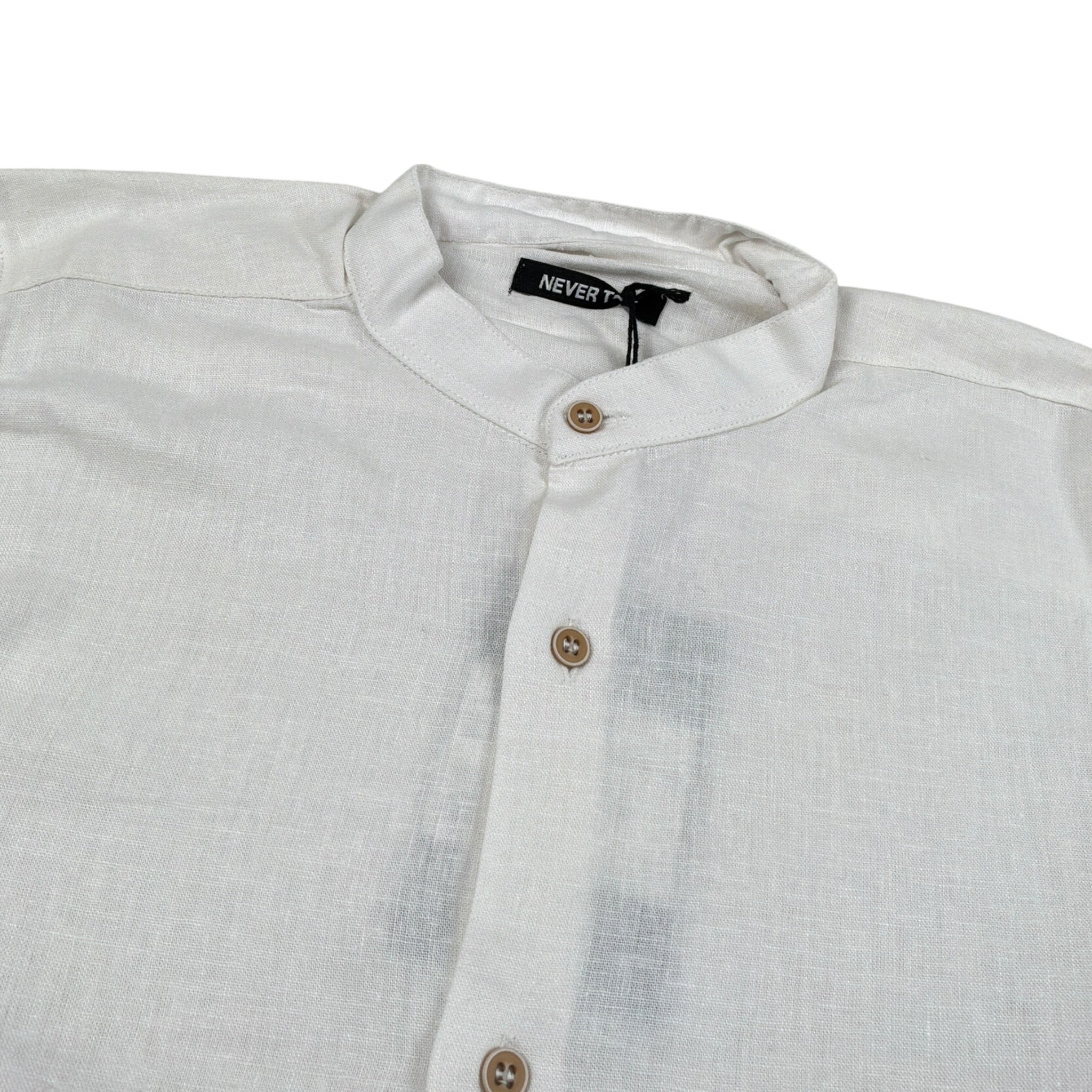 Never Too Camicia Manica Lunga tinta unita Collo Coreano Panna per Bambino 1988 PANNA NEVER TOO 